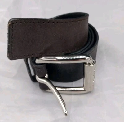 Michael Kors дизайнерский ремень мужской средний коричневый черная кожа серебряная пряжка - Изображение 1 из 4