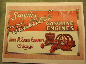 1910s John Smyth Co Faultless Gas Engine  Color Catalog All sizes