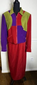 Vintage Howard Wolf Women’s Size 12 Blazer Bomber Jacket and Skirt Retro - Picture 1 of 16