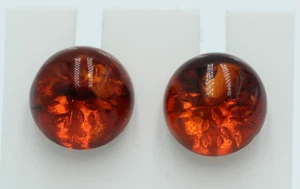 Pendientes De Ámbar 925 Plata Con Esferas De Ámbar Marrón - Imagen 1 de 10