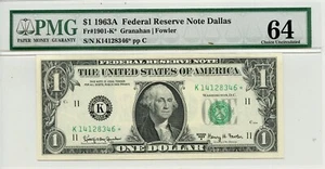 1963-A $1 PMG 64 STAR NOTE FR# 1901-K* FEDERAL RESERVE NOTE!! - Imagen 1 de 2