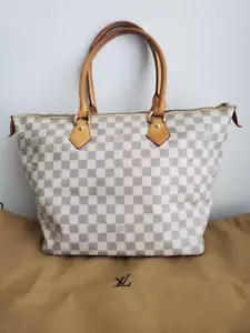 LOUIS VUITTON LV Saleya MM Hand Bag N51185 Damier Azur White Used Authentic - Picture 1 of 20