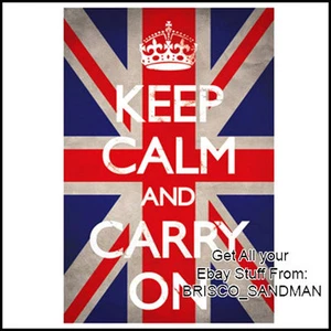 Fridge Fun Refrigerator Magnet UNION JACK KEEP CALM CARRY ON (ENGLAND BRITAIN) - Picture 1 of 3