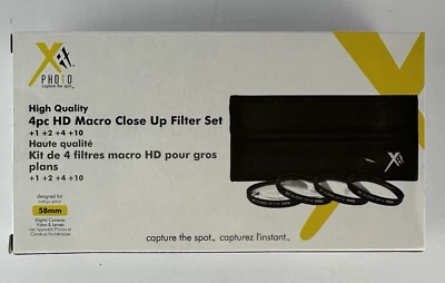 XIT High Quality 4 Piece HD Macro Close Up Camera Filter Kit 58mm +1+2+4+10 NIB - Image 1 of 4