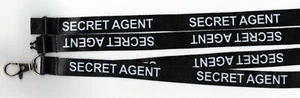 1 x SECRET AGENT Comedy Black ID Breakaway Strap Manager Lanyard: FREE UK P&P - Picture 1 of 1