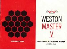 WESTON MASTER V UNIVERSAL EXPOSURE METER MODEL 748 ORIGINAL INSTRUCTION MANUAL