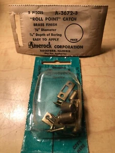 Vintage Amerock "Roll Point" Verschluss 1/4" Durchmesser Messingoberfläche A-3672-3 einfache Bedienung - Bild 1 von 6