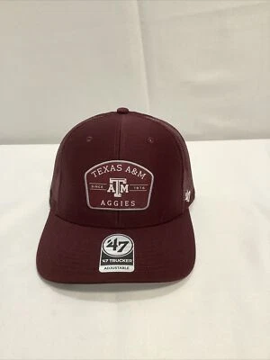 Texas A&M Aggies Mesh Primer ‘47 Trucker SnapBack Hat Tag Football Dark Maroon - Image 1 of 4