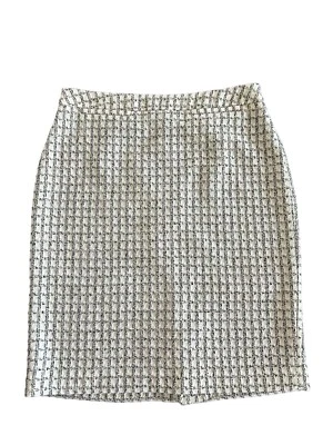 Halogen Nordstrom Women Tweed High Rise Pencil back Slit Skirt Black/White Sz 4 - Image 1 of 4