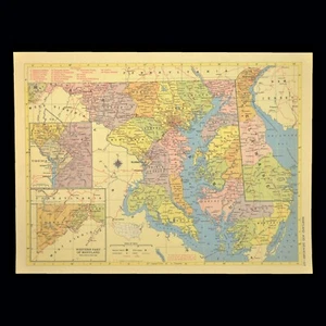 1950s MARYLAND Railroad Map Baltimore and Ohio RR PRR Original Topographic - Picture 1 of 7