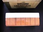 VIEWMASTER LIBRARY STORAGE BOX  - BURNT ORANGE & WHITE - EXTREMELY SCARCE - MINT