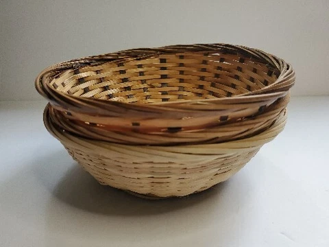 Donation Love Offering Baskets 3 Pieces 8" Round Wicker Woven Bread Basket Cover