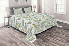 Steam Engine Quilted Coverlet & Pillow Shams Set, Childish Train Print