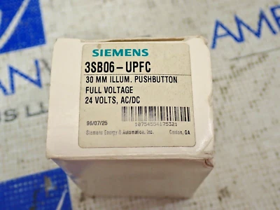 Siemens 3SB06-UPFC 30mm botão iluminado 24 volts amarelo, lente verde - Imagem 1 de 4