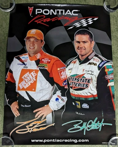 Pontiac Racing Nascar Bobby Labonte + Tony Stewart 2002 Joe Gibbs Poster Cover