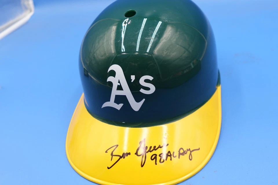 Ben Grieve Signed A's Replica Helmet 98 AL ROTY Inscription Schwartz COA - Image 1 of 2