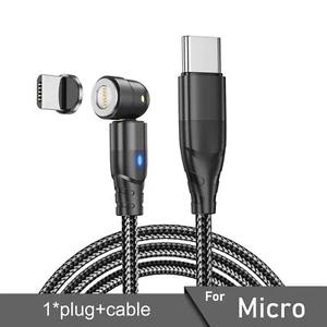 540 Rotation Magnetic PD 60W Type C to Type C Micro USB 3A Fast Charging Cable - Picture 1 of 20