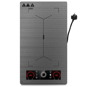 AMZCHEF INDUCTION DOUBLE COOKTOP WITH FLEXIBLE ZONES 9 POWER LEVELS ETC - Picture 1 of 1