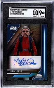 2023 Topps Star Wars Chrome Black Nien Nunb Light Side Auto /50 SGC 9/10 Auto - Bild 1 von 2