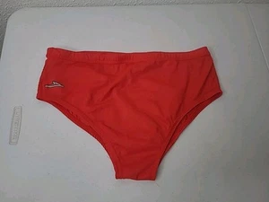 Vintage Speedo Men's 34 Swim Brief Drawstring USA Made Red 100% Nylon Swimsuit - Picture 1 of 10