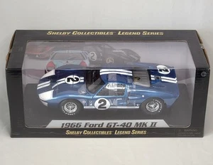 1/18 Diecast Shelby Collectibles 1966 Ford GT40 MK II Blue Race Car With Box - Picture 1 of 7