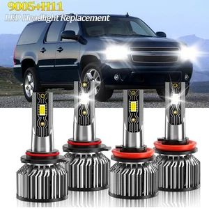 For Chevy Suburban 1500 2007-2013 2014 9005+H11 LED Headlight Bulbs Bright White - Picture 1 of 11