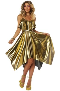 California Costume 70'S Disco Dress - Gold Adult Halloween Outfit Party5025-073 - Picture 1 of 7