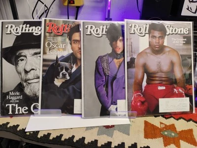 Rolling Stone Magazine Lot Of 4 Ali ,Prince , Oscar ,Haggard Nice - Image 1 of 4
