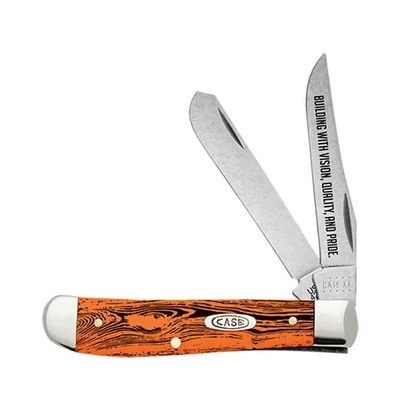 Case xx Mini Trapper Contractor Gift Orange Synthetic Pocket Knife Stainless - Image 1 of 2