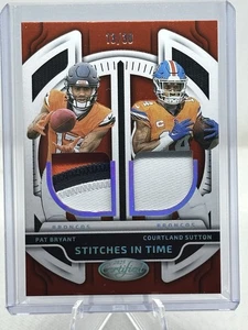 2025 Certified Stitches In Time Pat Bryant RC Courtland Sutton Red /30 Dual Mem - Picture 1 of 11