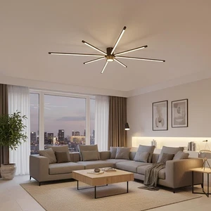 Plafoniera ragno LED 42W resa 336W lampada moderna 8 luci soffitto ufficio 230V - Imagen 1 de 13