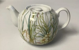 Pillivuyt Porcelain 'Molling, Teapot for One Yellow Floral and Grasses - Picture 1 of 7