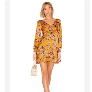 Mini Vestido Free People Morning Light Amarillo Floral Manga Larga Talla 4 Usado en Excelente Condición - Imagen 1 de 7