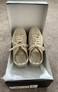 John Lewis Fashion Trainers UK 5 Edna Suede Flatform Neutral Beige Colour,v.g.c. - Picture 1 of 12
