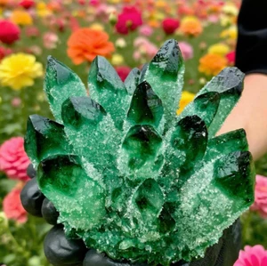 300g Raw Green Ghost Crystal Cluster Natural Rough Geode Reiki Quartz - Picture 1 of 4