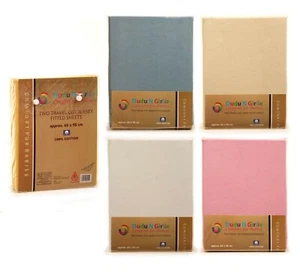 2 x cuna de viaje 100 % algodón gruesa jersey sábanas ajustadas cama para niños pequeños talla 95 x 65 cm, - Imagen 1 de 34