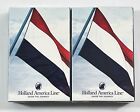 LOT DE 2 cartes à jouer Holland America Cruise Line design drapeau (NEUF SCELLÉ)