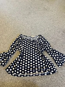 Cute Michael Kors Polka Dot Shirt Black & White size small Bell Sleeves - Picture 1 of 4