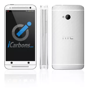 HTC ONE - White Carbon Fibre skin by iCarbons - Picture 1 of 1