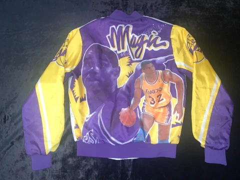 Mens VTG Chalk Line Magic Johnson Lakers Jacket all over print size S Cover
