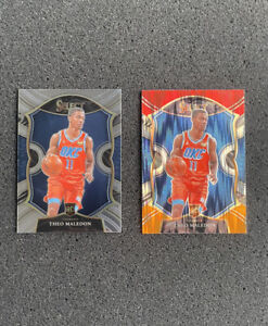 2020-21 Select Theo Maledon Concourse Red White Orange Flash Prizm & Base RC