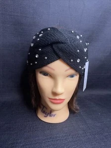 Knitted Pearl /Crystal Headband Head Wrap Ear Hair Band Winter Crochet Turban - Picture 1 of 6