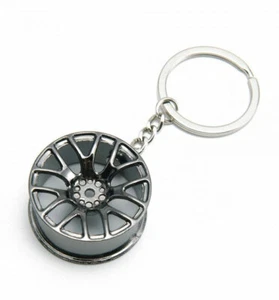 Alloy Wheel Keyring Keyfob Novelty Gift Piston Supercharger - Black - Picture 1 of 3