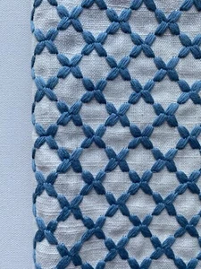 Kravet Clarke& Clarke Fiesta Denim Designer Fabric Remnant 24"x24" - Picture 1 of 3