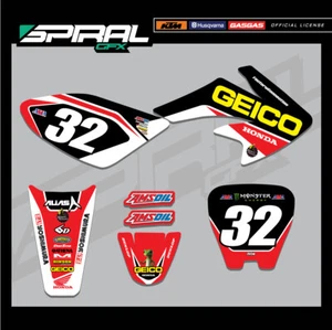 Custom MX Graphics Kit Factory Honda Geico CRF 70 2006 2007 2008 2009 ALL YEARS - Picture 1 of 5