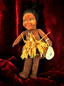 VINTAGE 1930'S VELVETEEN PACIFIC ISLAND BOUDOIR DOLL BY NORA WELLINGS - ENGLAND - Picture 1 of 7