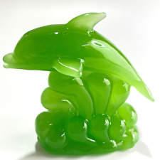 Lenox Nephrite Jade Green Dolphin Figurine - Hand Crafted