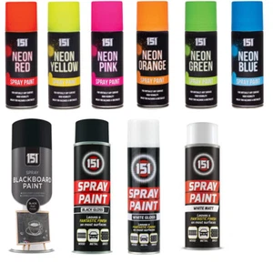 151 Aerosol Spray Paint Primer Matt Gloss Metallic Auto Car Wood Metal Plastic - Picture 1 of 14