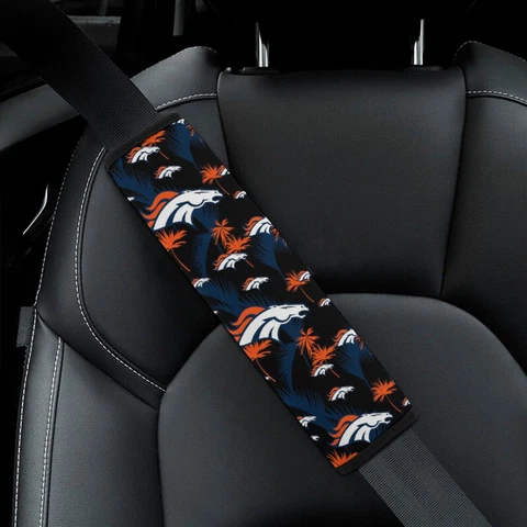 2pcs Denver Broncos Car Seat Belt Pad Hawaii Print The Shoulder Pad Cover Cover