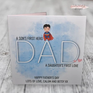Personalised  Father's Day Card Fathers Dad Birthday from Son and Daughter - Picture 1 of 9